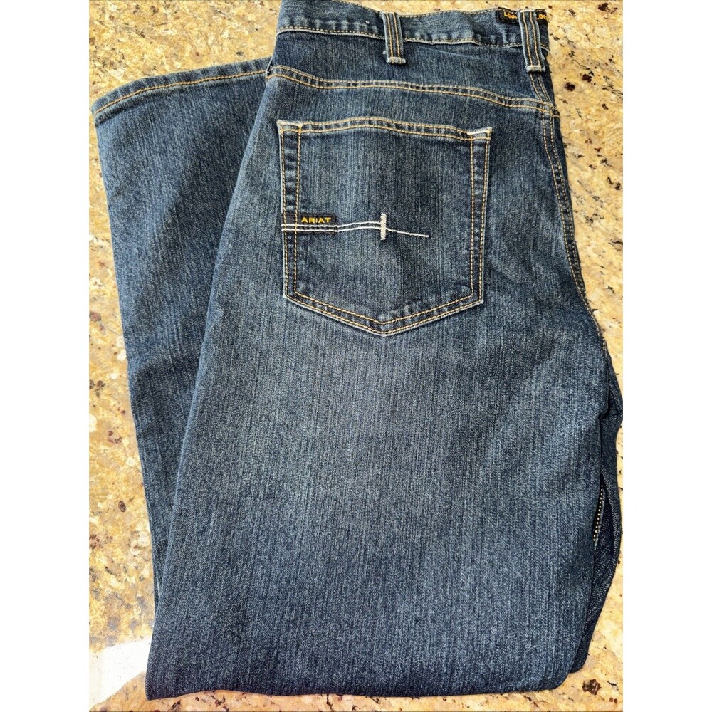 Ariat Rebar M4 Jeans Men 36x30 Blue Relaxed Boot Denim Western Cowboy
